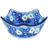 Polish Pottery Bowl 7&quot; Blue Wildflower Meadow UNIKAT