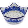 Polish Pottery Bowl 7&quot; Blue Winter