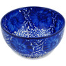 Polish Pottery Bowl 7&quot; Cobalt Fantasy