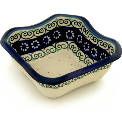 Polish Pottery Bowl 7&quot; Daisy Chain