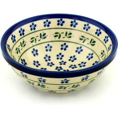 Polish Pottery Bowl 7&quot; Daisy Field