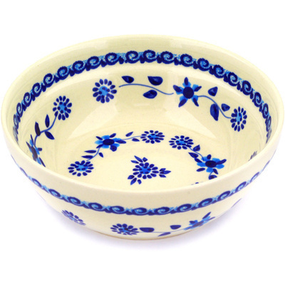 Polish Pottery Bowl 7&quot; Delicate Aster