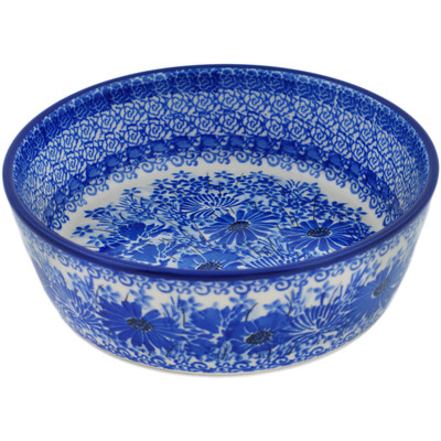 Polish Pottery Bowl 7&quot; Dreams In Blue UNIKAT