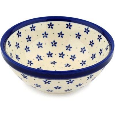 Polish Pottery Bowl 7&quot; Forget Me Knot