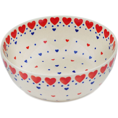 Polish Pottery Bowl 7&quot; From The Heart