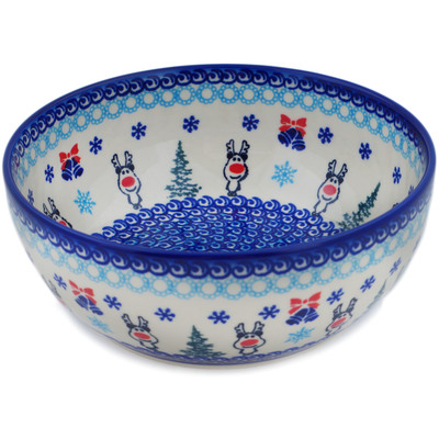 Polish Pottery Bowl 7&quot; Frosty Bliss UNIKAT