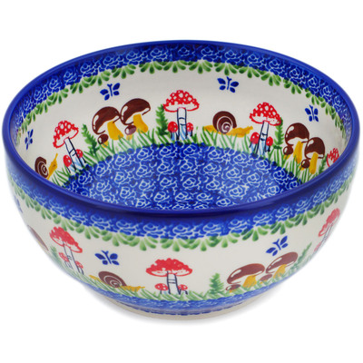 Polish Pottery Bowl 7&quot; Gardens In Poland