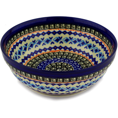 Polish Pottery Bowl 7&quot; Greek Sea UNIKAT