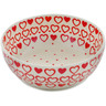 Polish Pottery Bowl 7&quot; Heart Is Full Of Love UNIKAT