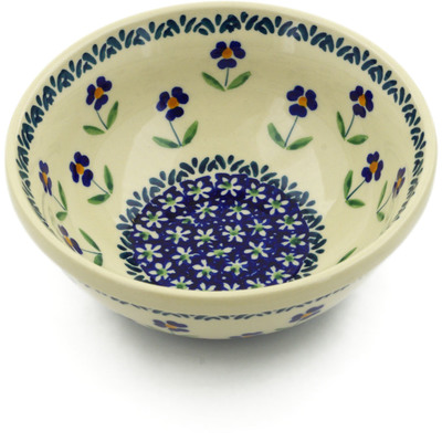 Polish Pottery Bowl 7&quot; Mariposa Lily