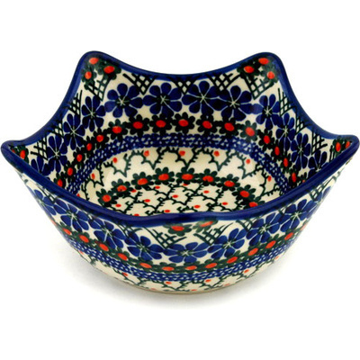 Polish Pottery Bowl 7&quot; Primrose Trellis