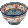 Polish Pottery Bowl 7&quot; Radiant Green Meadow