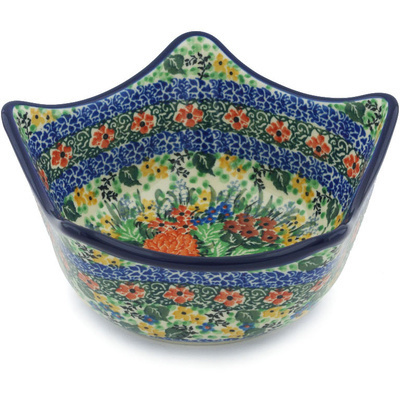 Polish Pottery Bowl 7&quot; Spring Garden UNIKAT