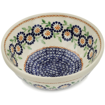 Polish Pottery Bowl 7&quot; Spring Yellow Posey