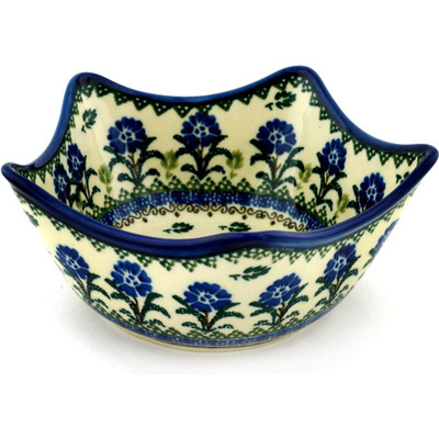 Polish Pottery Bowl 7&quot; Summer Cornflowers