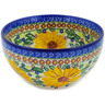 Polish Pottery Bowl 7&quot; Yellow Petal Bliss