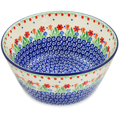 Polish Pottery Bowl 8&quot; Babcia&#039;s Garden
