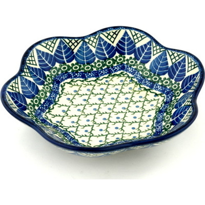 Polish Pottery Bowl 8&quot; Blue Alpine