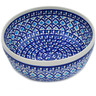 Polish Pottery Bowl 8&quot; Blue Diamond