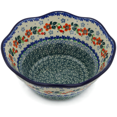 Polish Pottery Bowl 8&quot; Budding Blossom