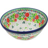 Polish Pottery Bowl 8&quot; Clover Flower Wreath
