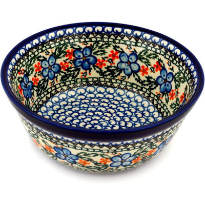 Polish Pottery Bowl 8&quot; Cobblestone Garden