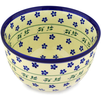Polish Pottery Bowl 8&quot; Daisy Field