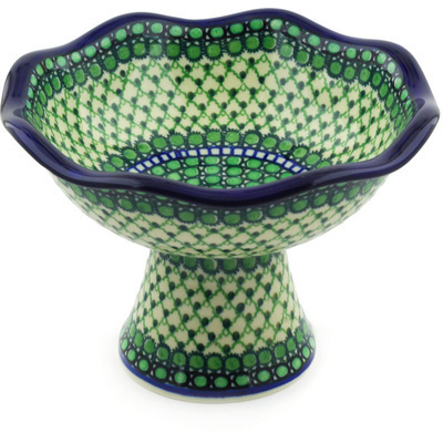 Polish Pottery Bowl 8&quot; Ellie Green UNIKAT