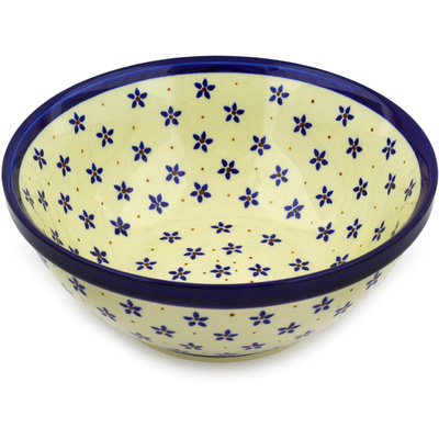 Polish Pottery Bowl 8&quot; Forget Me Knot