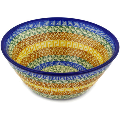 Polish Pottery Bowl 8&quot; Grecian Sea