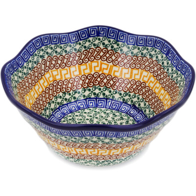 Polish Pottery Bowl 8&quot; Grecian Sea