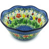 Polish Pottery Bowl 8&quot; Lady Bug Tulips UNIKAT