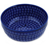 Polish Pottery Bowl 8&quot; Midnight Daisies