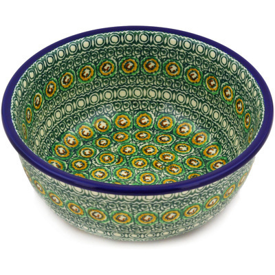 Polish Pottery Bowl 8&quot; Persian Bloom UNIKAT