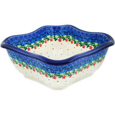 Polish Pottery Bowl 8&quot; Princess In A Red Dress