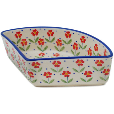 Polish Pottery Bowl 8&quot; Red Primrose