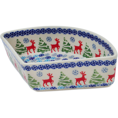 Polish Pottery Bowl 8&quot; Ring Around The Reindeer