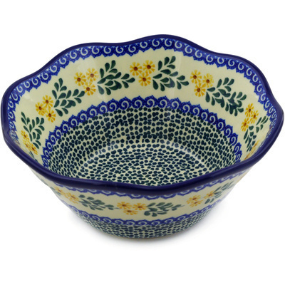 Polish Pottery Bowl 8&quot; Summer Day