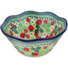 Polish Pottery Bowl 8&quot; Summer Strawberry UNIKAT