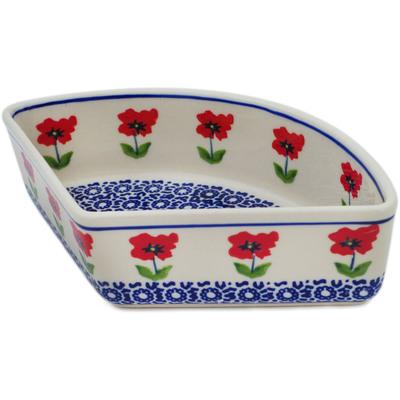 Polish Pottery Bowl 8&quot; Wind-blown Poppies