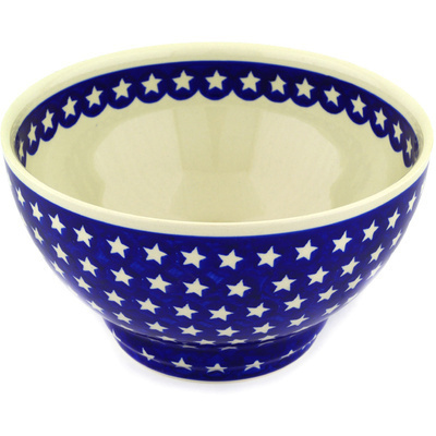 Polish Pottery Bowl 9&quot; America The Beautiful