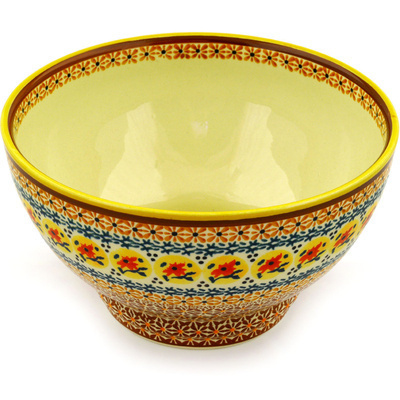 Polish Pottery Bowl 9&quot; Autumn Festival