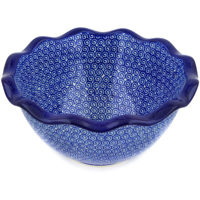 Polish Pottery Bowl 9&quot; Baltic Blue