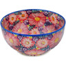 Polish Pottery Bowl 9&quot; Blossoming Purple Harmony UNIKAT