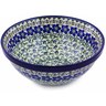 Polish Pottery Bowl 9&quot; Blue Dogwood