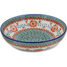 Polish Pottery Bowl 9&quot; Radiant Green Meadow