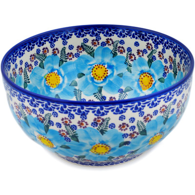 Polish Pottery Bowl 9&quot; Soft Touch UNIKAT