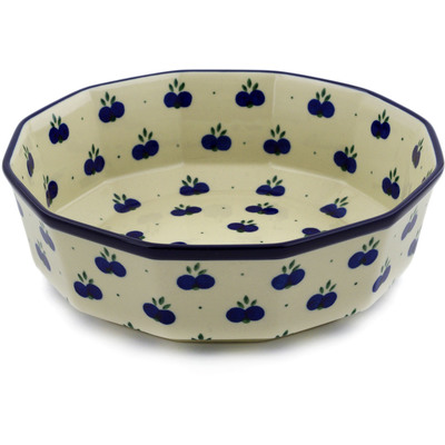 Polish Pottery Bowl 9&quot; Wild Blueberry