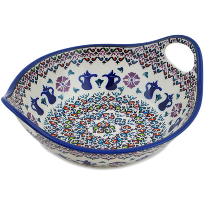 Polish Pottery Bowl with Handles 10&quot;