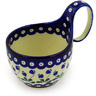 Polish Pottery Bowl with Loop Handle 16 oz Bleeding Heart Peacock